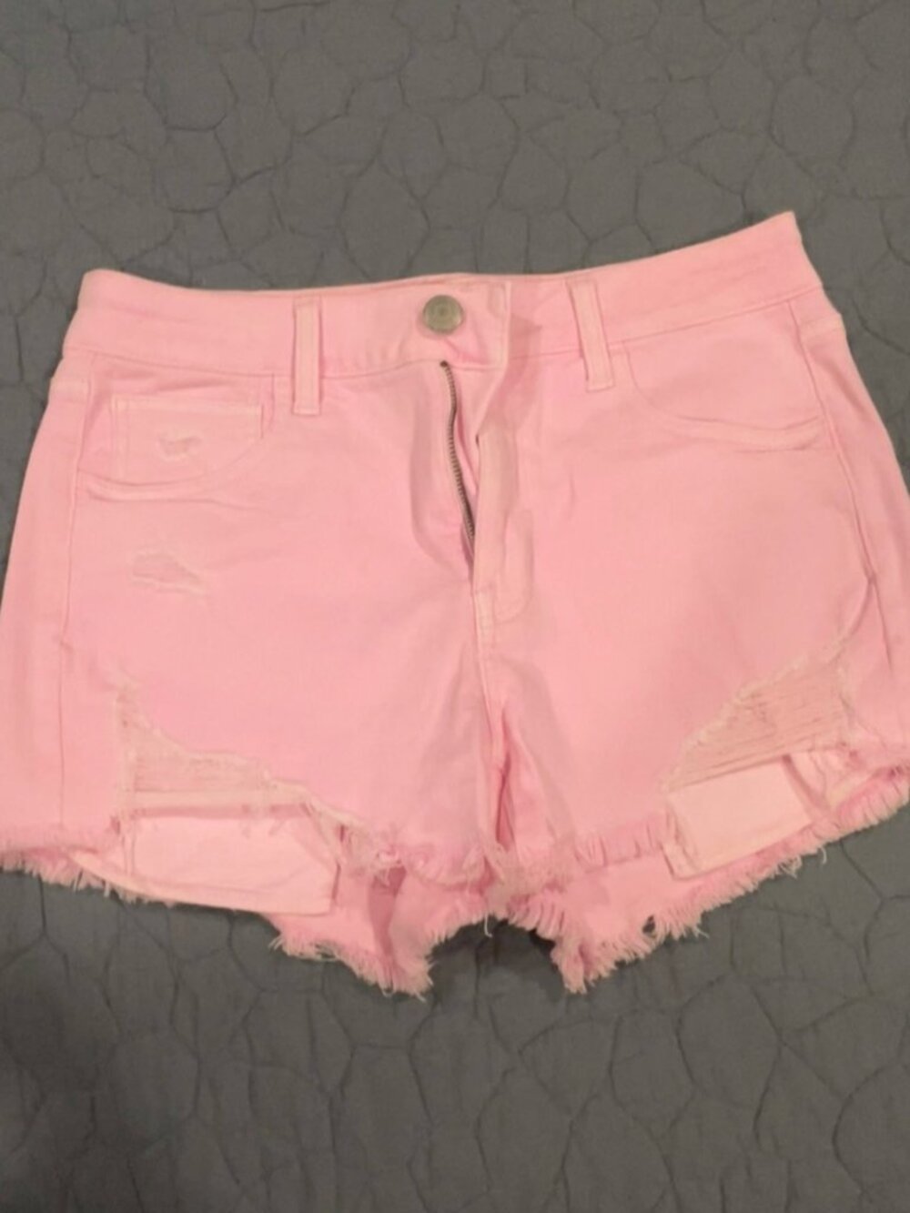 Pink Distressed Denim
